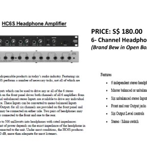 RANE HC6S: 6 CHANNEL STEREO HEADPHONE AMPLIFIER CONSOLE (Made in USA)