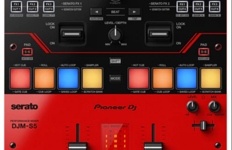 Pioneer DJ DJM-S5 Scratch Style Two-Channel DJ Mixer for Serato DJ Pro