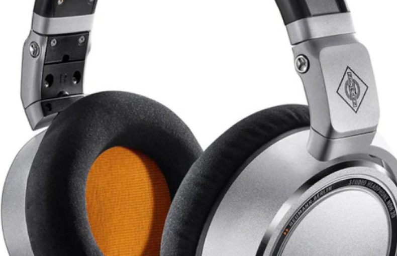 Neumann NDH-20 Closed-Back Studio Headphones - Silver with Black and Orange Trim